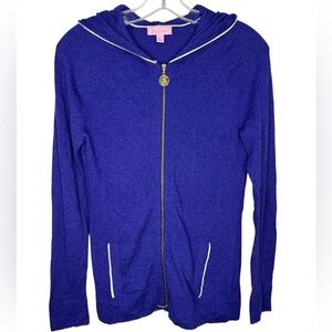 Lilly Pulitzer Josephine Zip Up Hoodie Blue Jacket